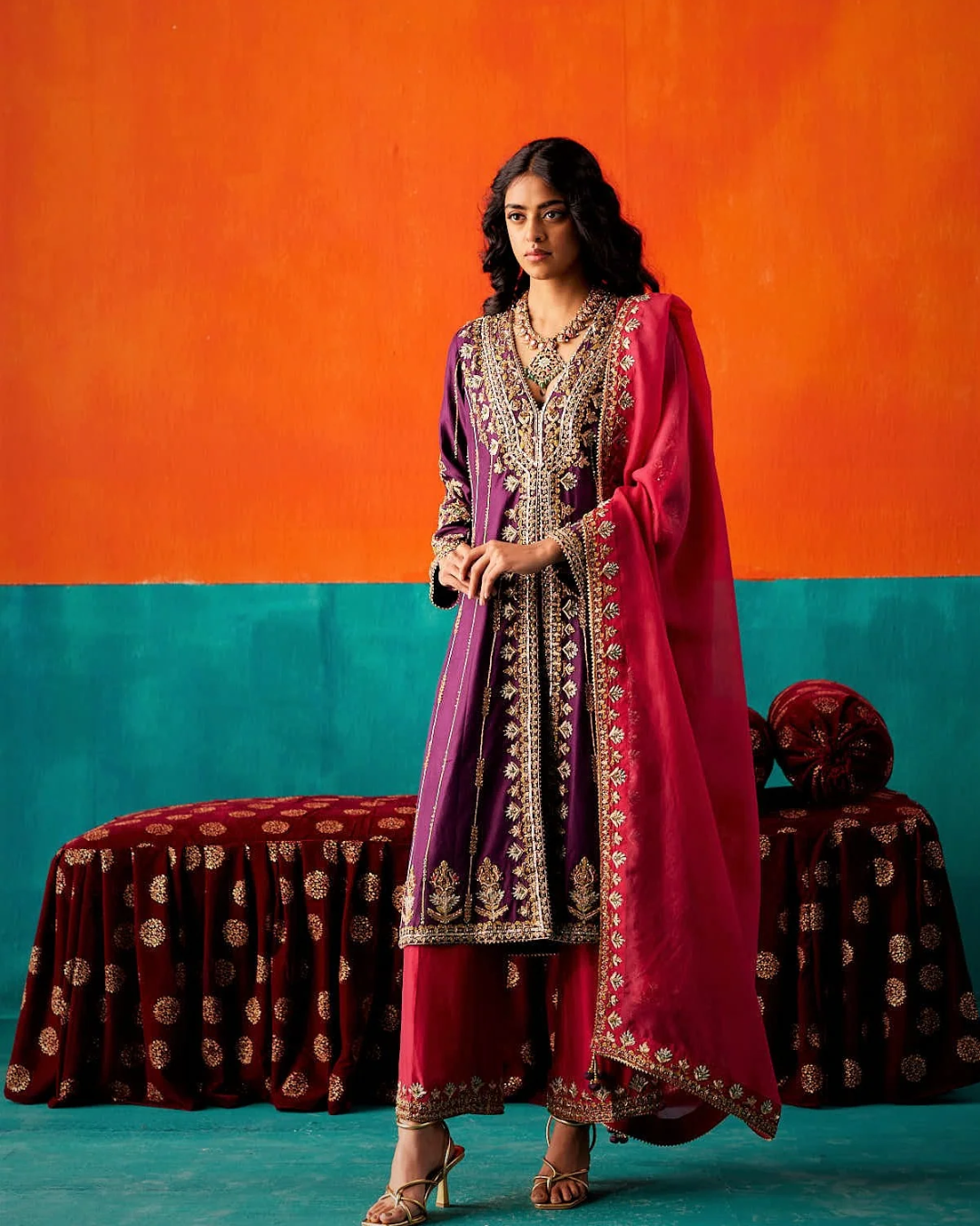 Aman Takyar - Strong Purple Kurta Set From Kasmira