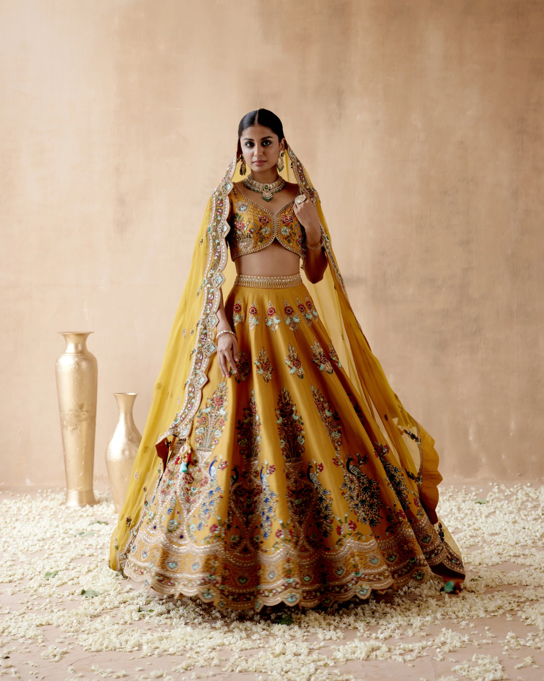 Aman Takyar - Mustard Lehenga Set From Albeli