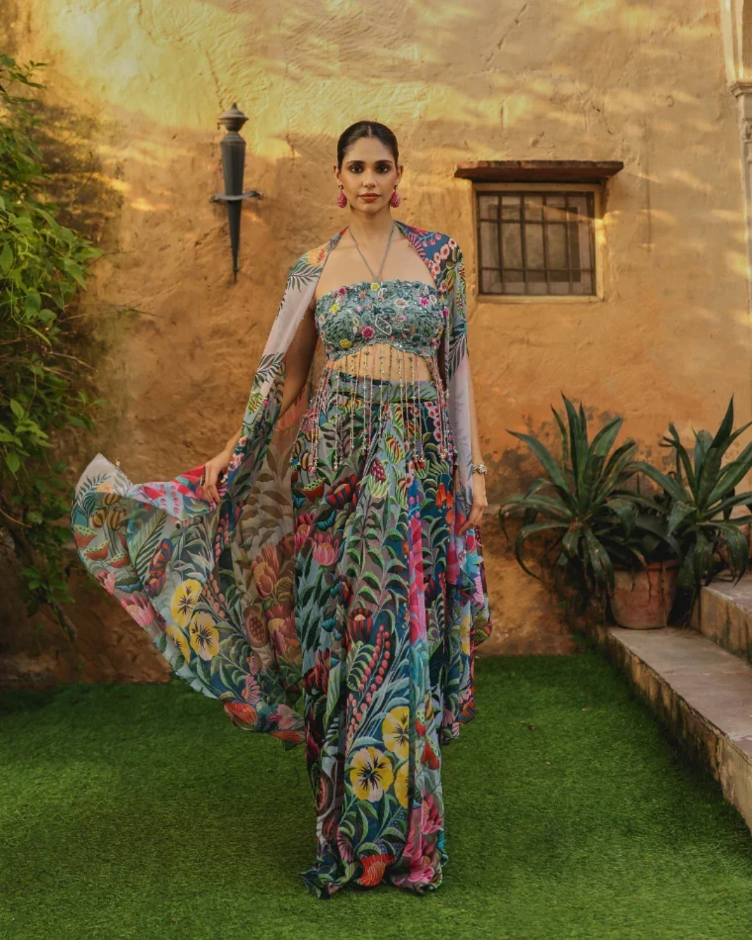 Label Moni K - Fleur Drape Set From Naqsh