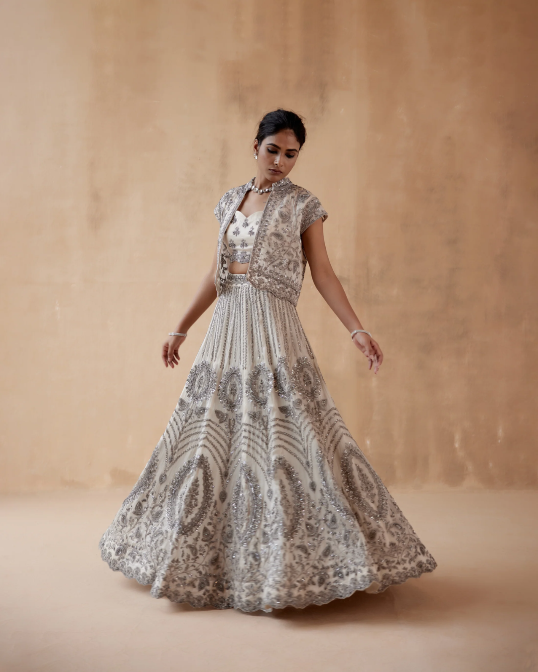 Aman Takyar - Grey Lehenga Set From Albeli