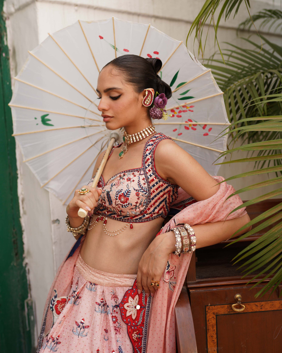 Aditi Gupta - Soft Pink Bandhani Lehenga Set