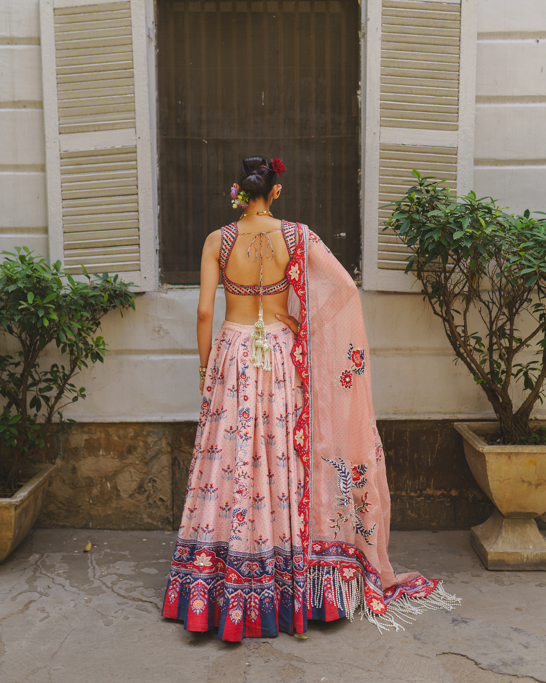 Aditi Gupta - Soft Pink Bandhani Lehenga Set