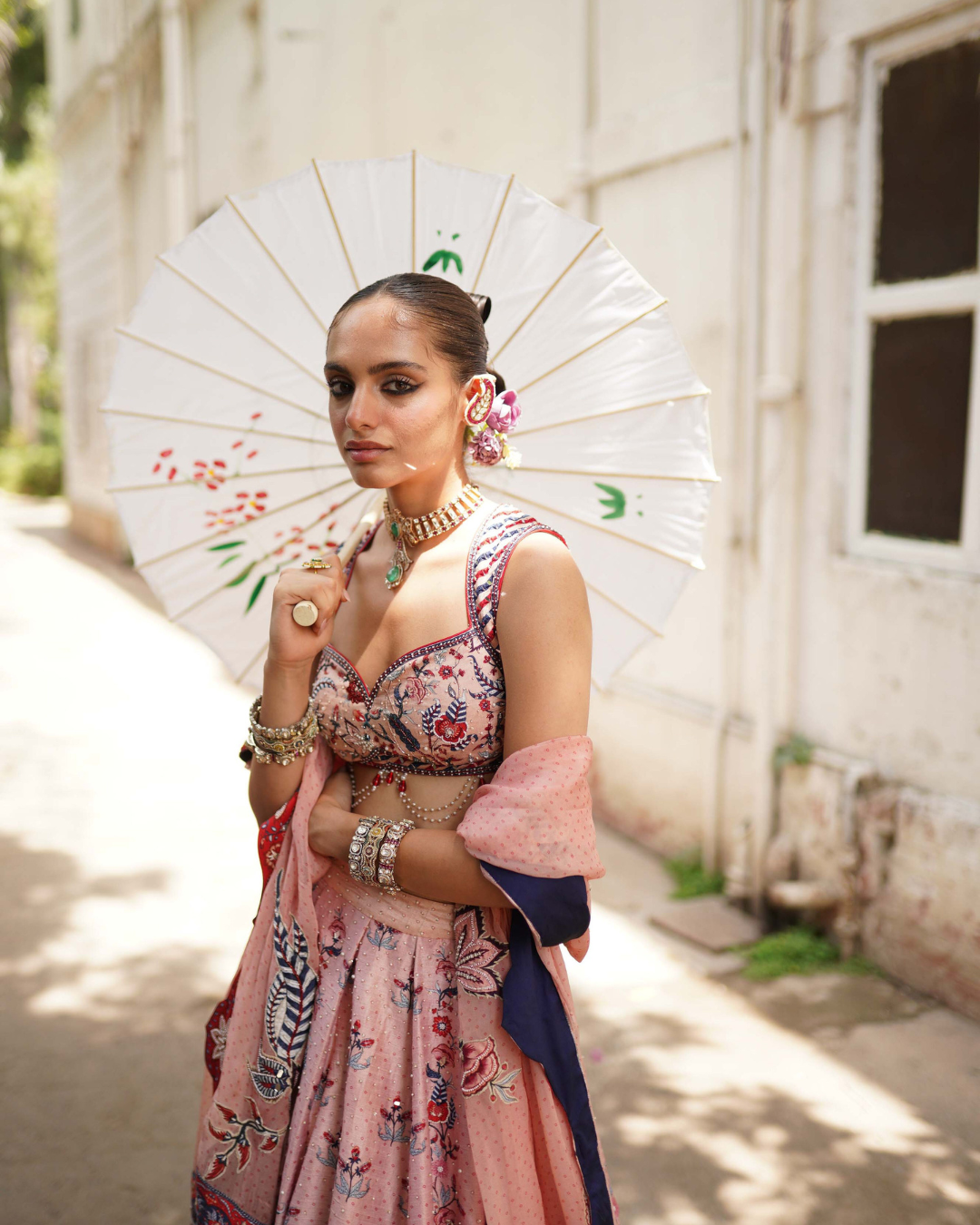 Aditi Gupta - Soft Pink Bandhani Lehenga Set