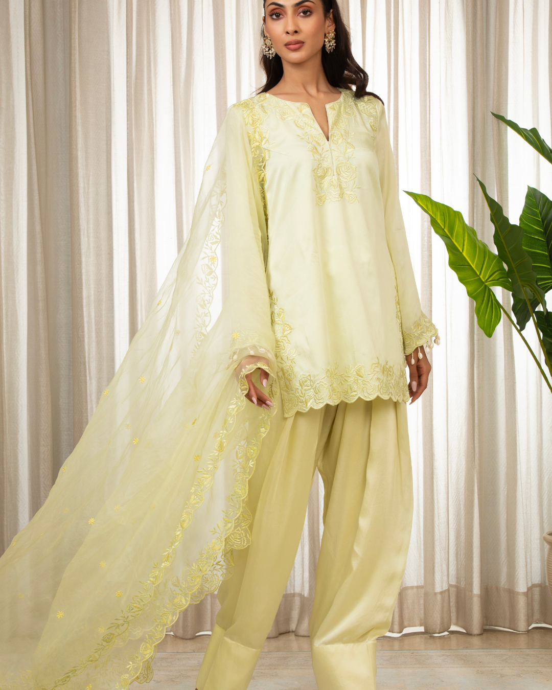 Esha Koul - Butter Yellow Richa Set