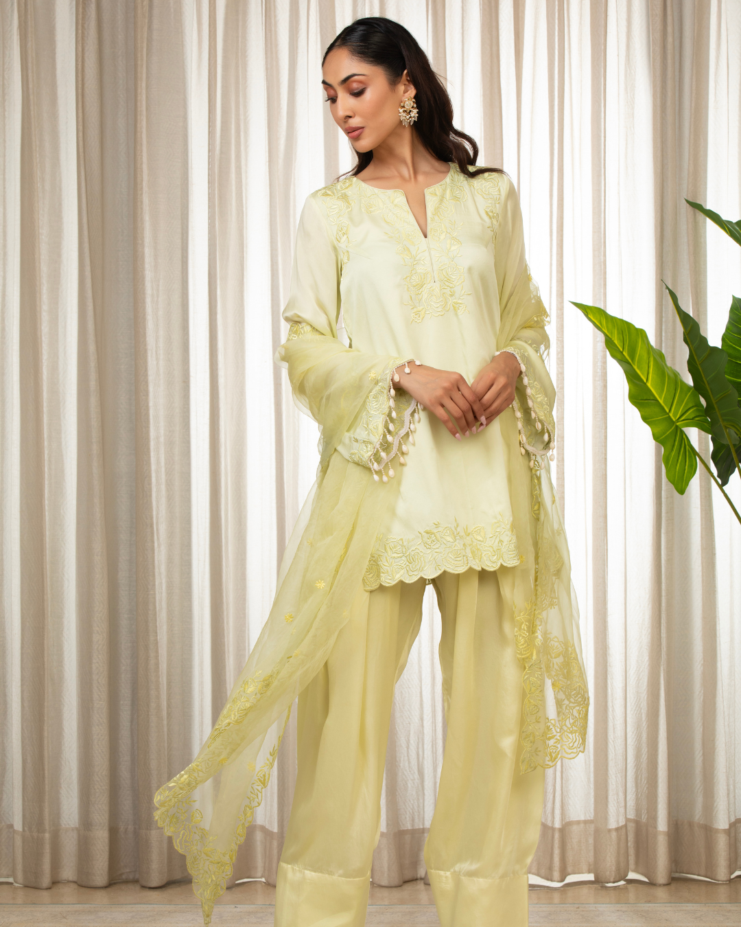 Esha Koul - Butter Yellow Richa Set