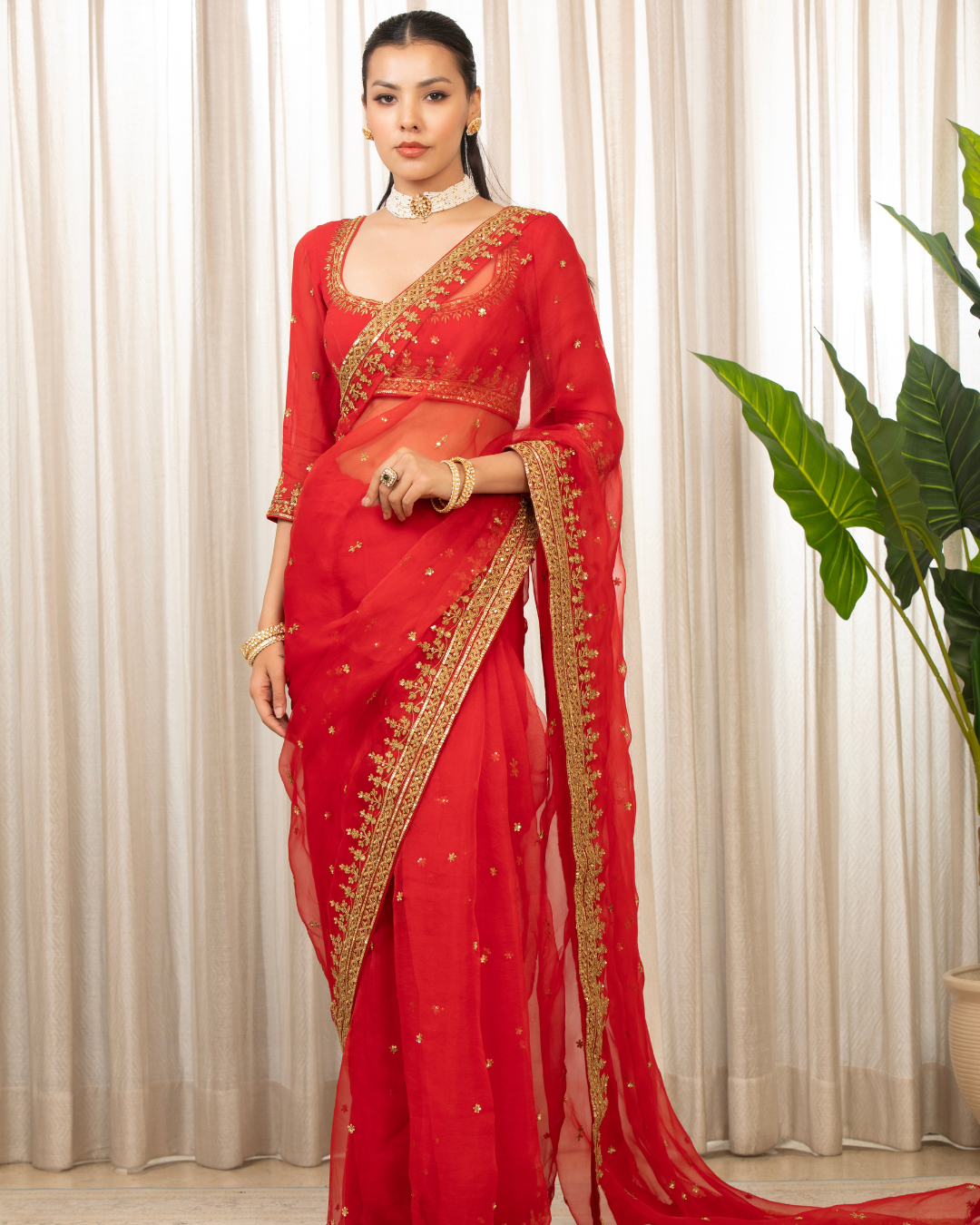 Esha Koul - Laal Andaaz Saree Set