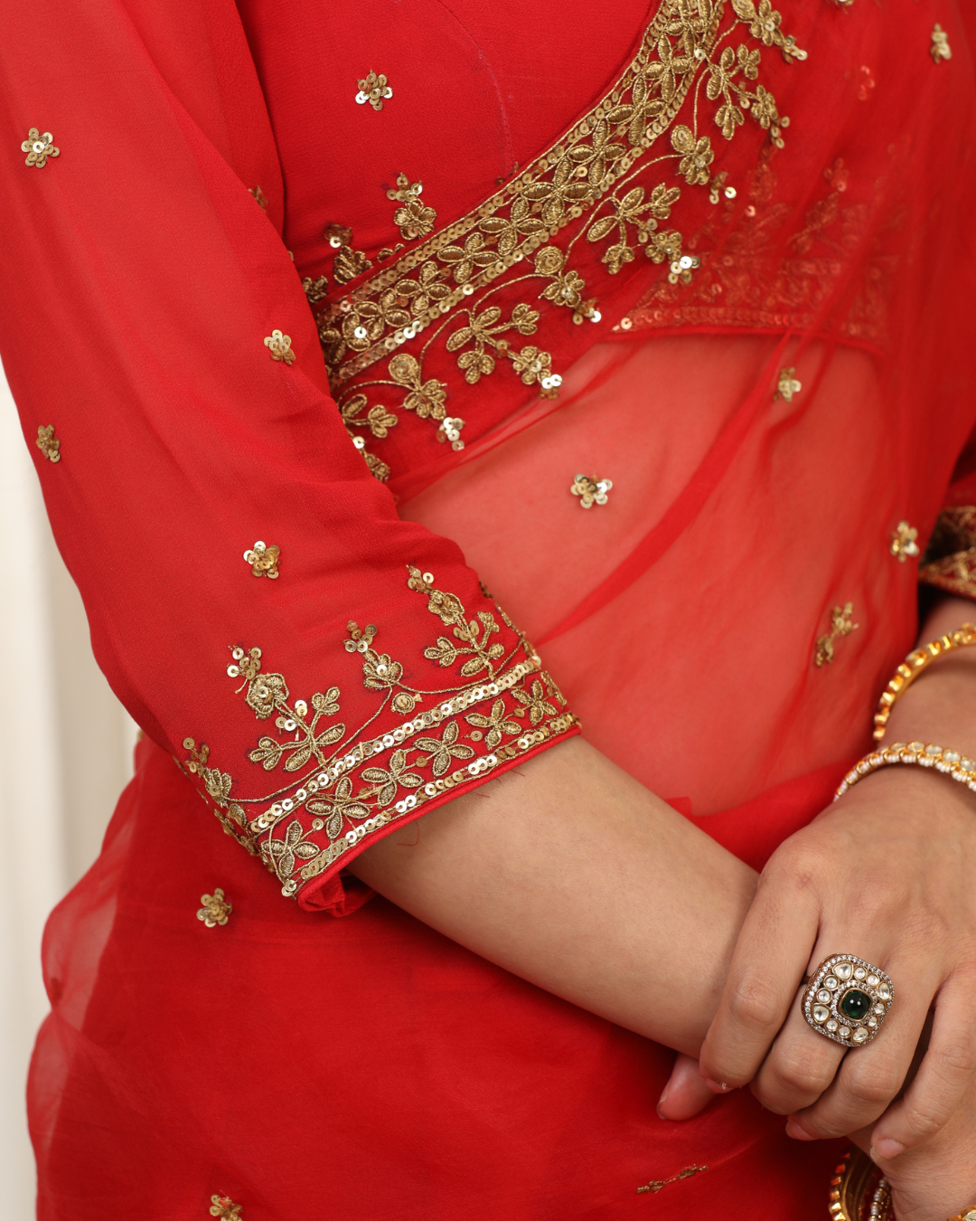 Esha Koul - Laal Andaaz Saree Set