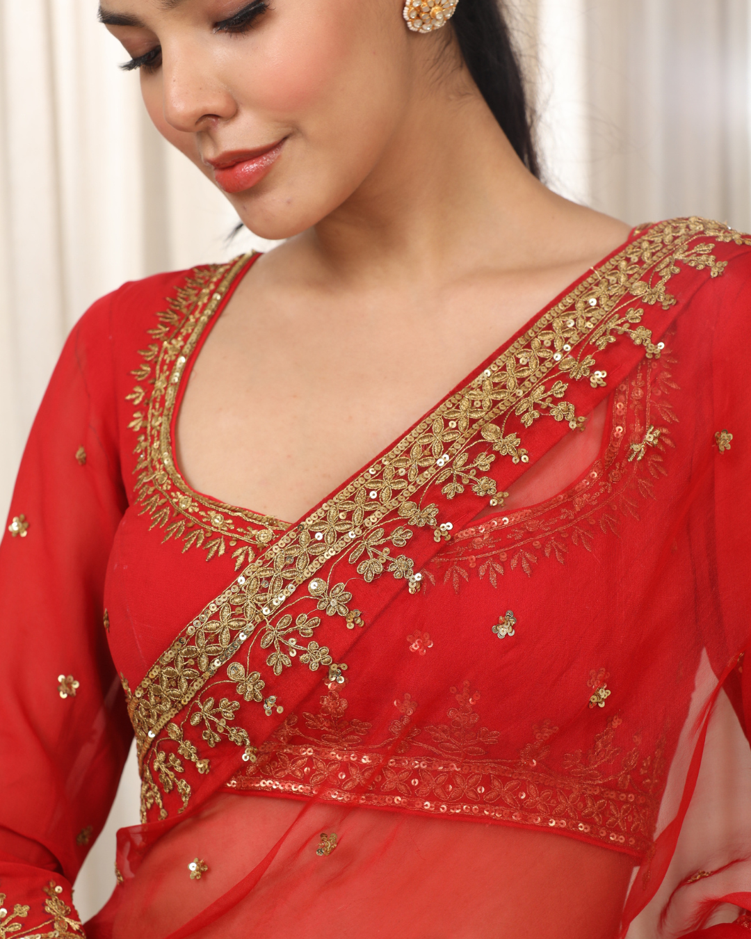 Esha Koul - Laal Andaaz Saree Set