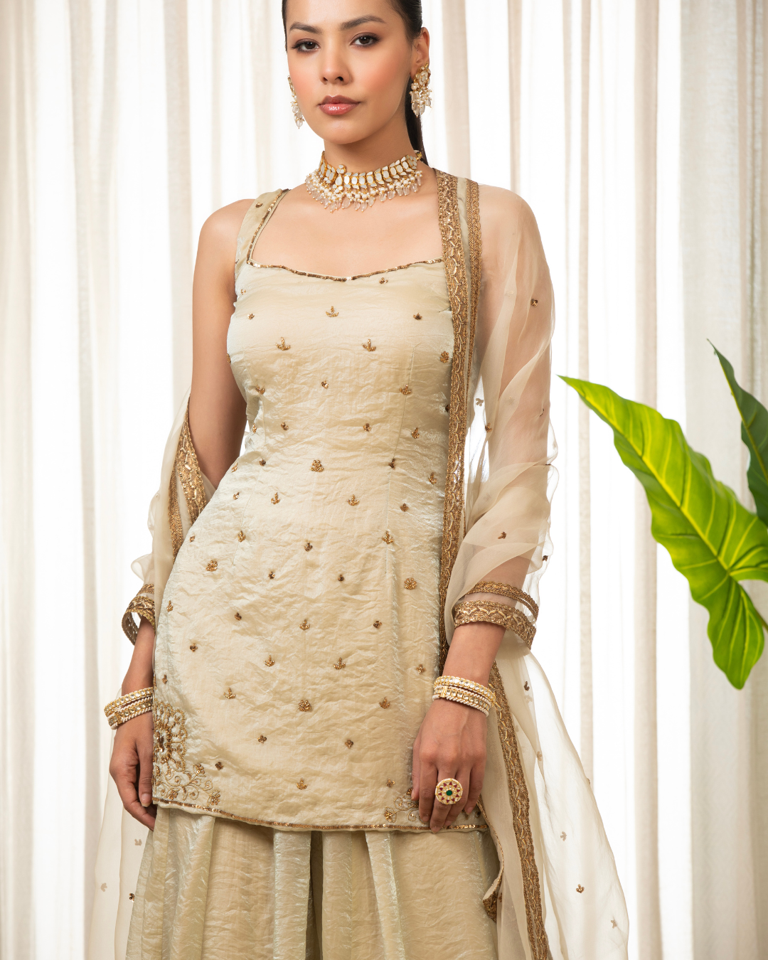 Esha Koul - Jasmine Creamish Sharara Set