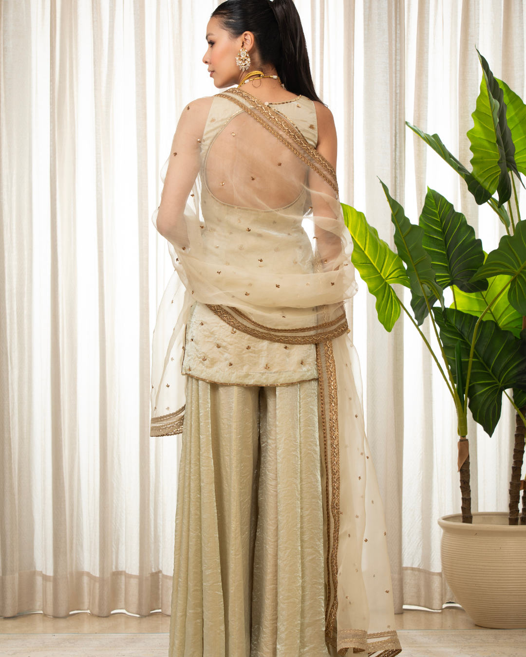 Esha Koul - Jasmine Creamish Sharara Set