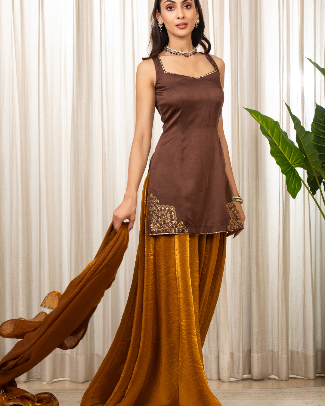 Esha Koul - Jasmine Goldenish Sharara Set