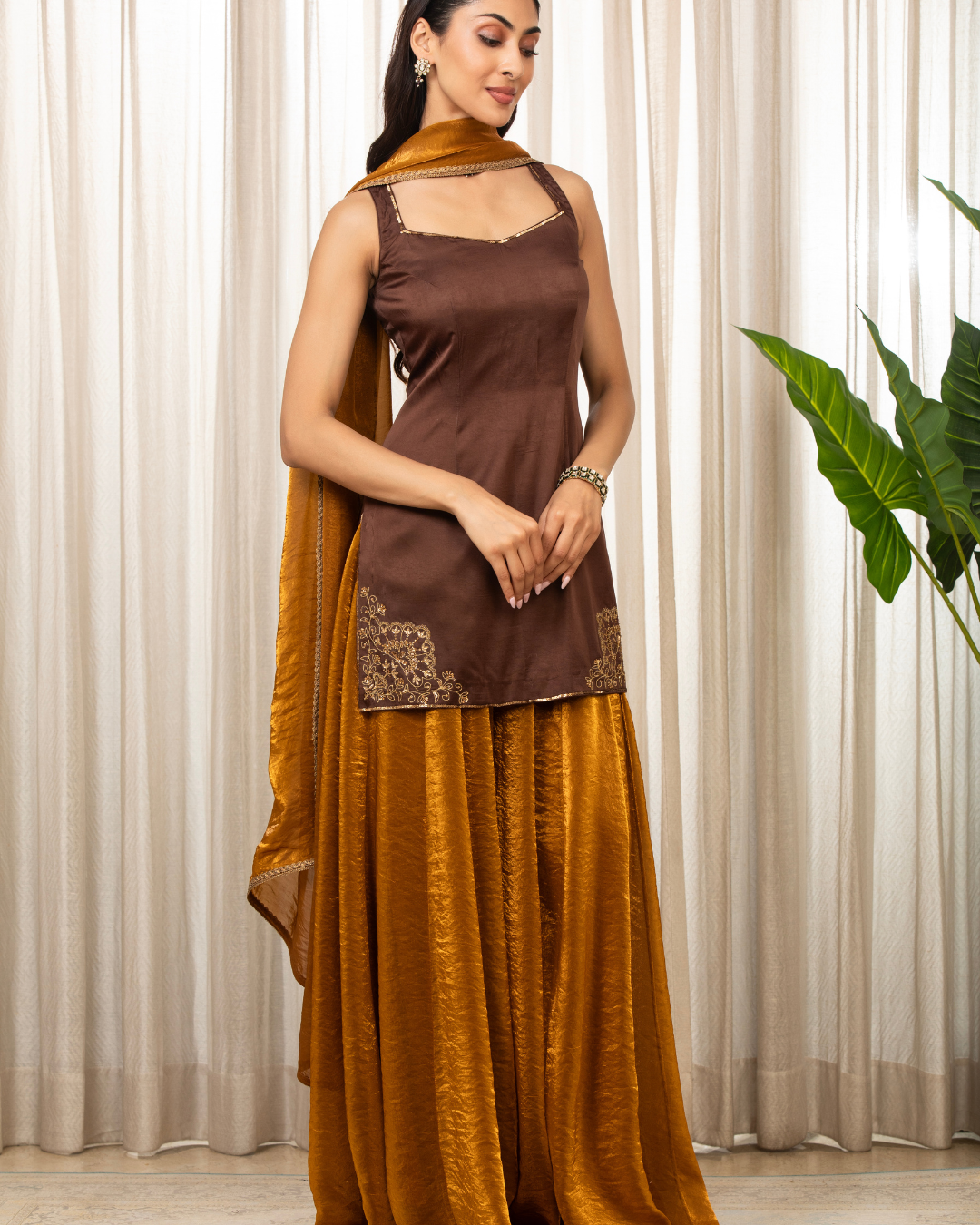 Esha Koul - Jasmine Goldenish Sharara Set