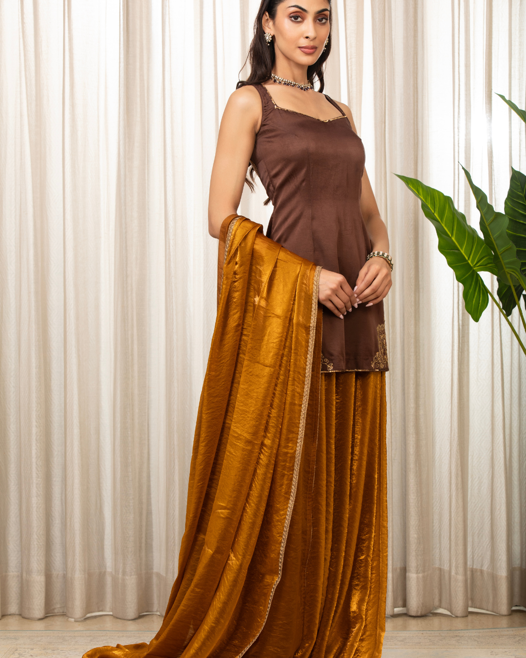 Esha Koul - Jasmine Goldenish Sharara Set