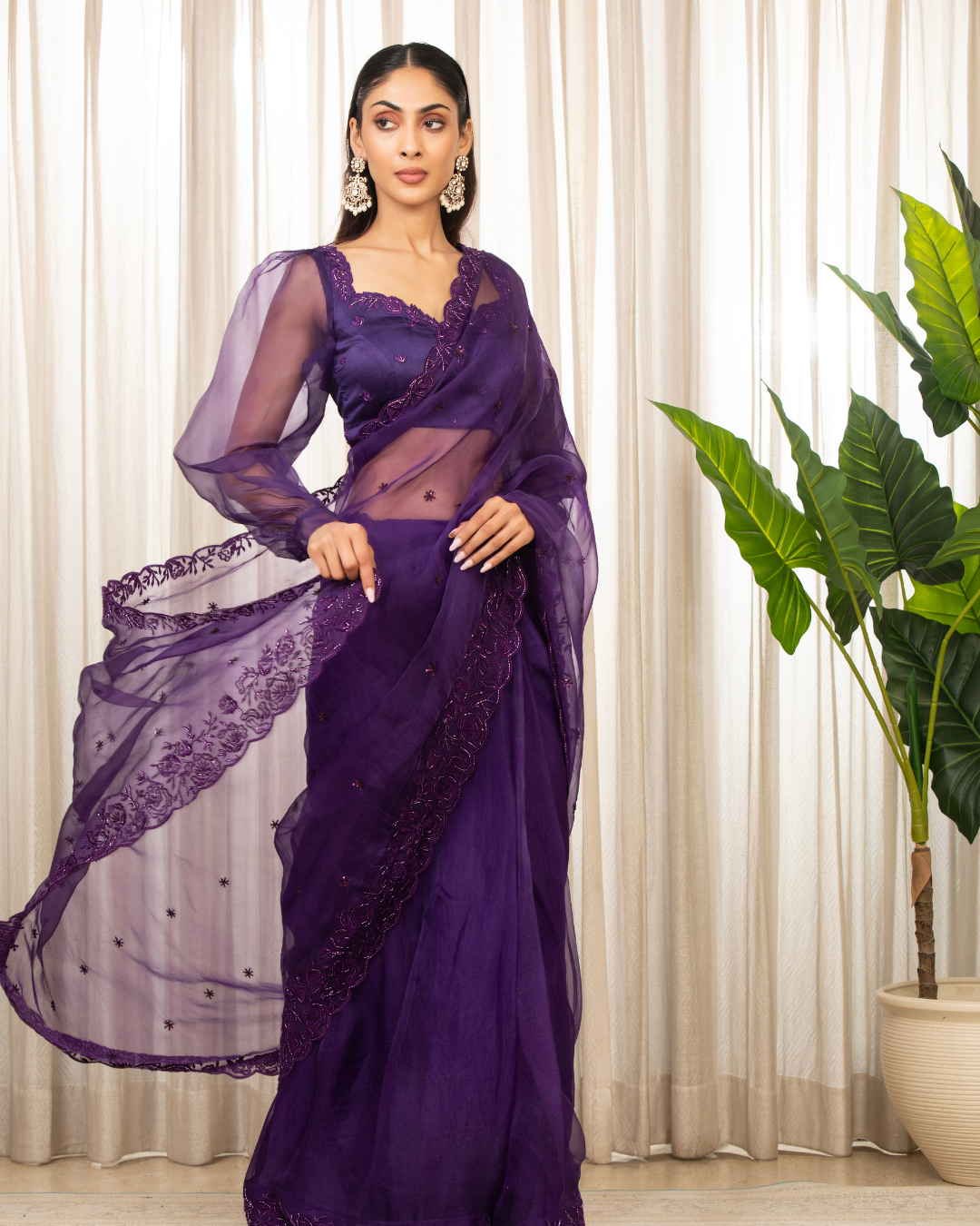 Esha Koul - Purple Nyra Saree Set