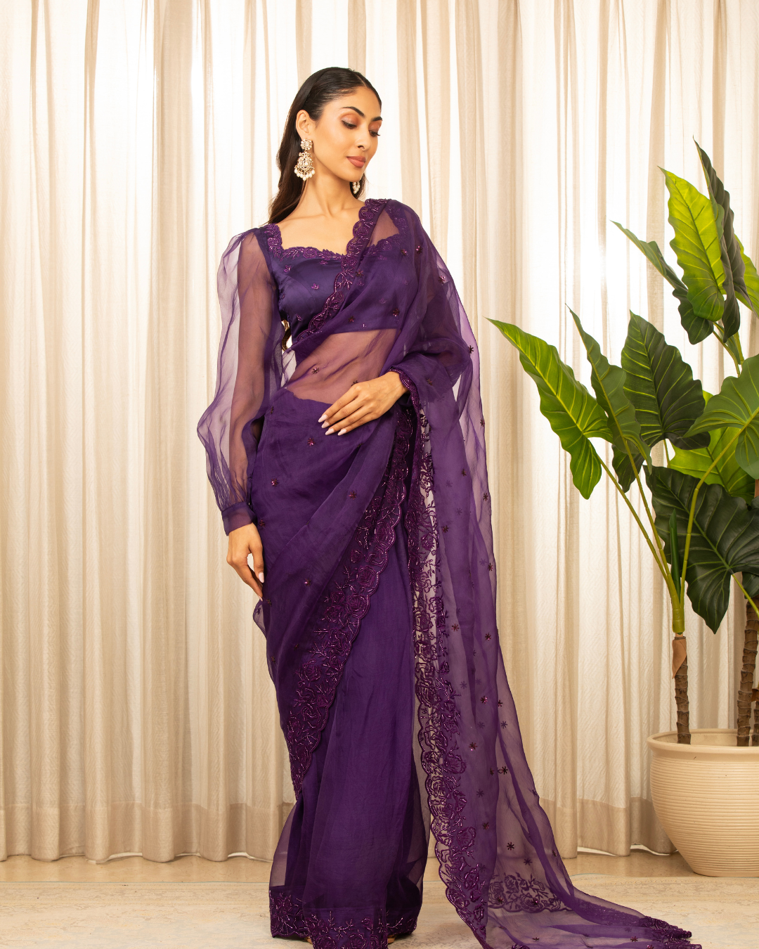 Esha Koul - Purple Nyra Saree Set