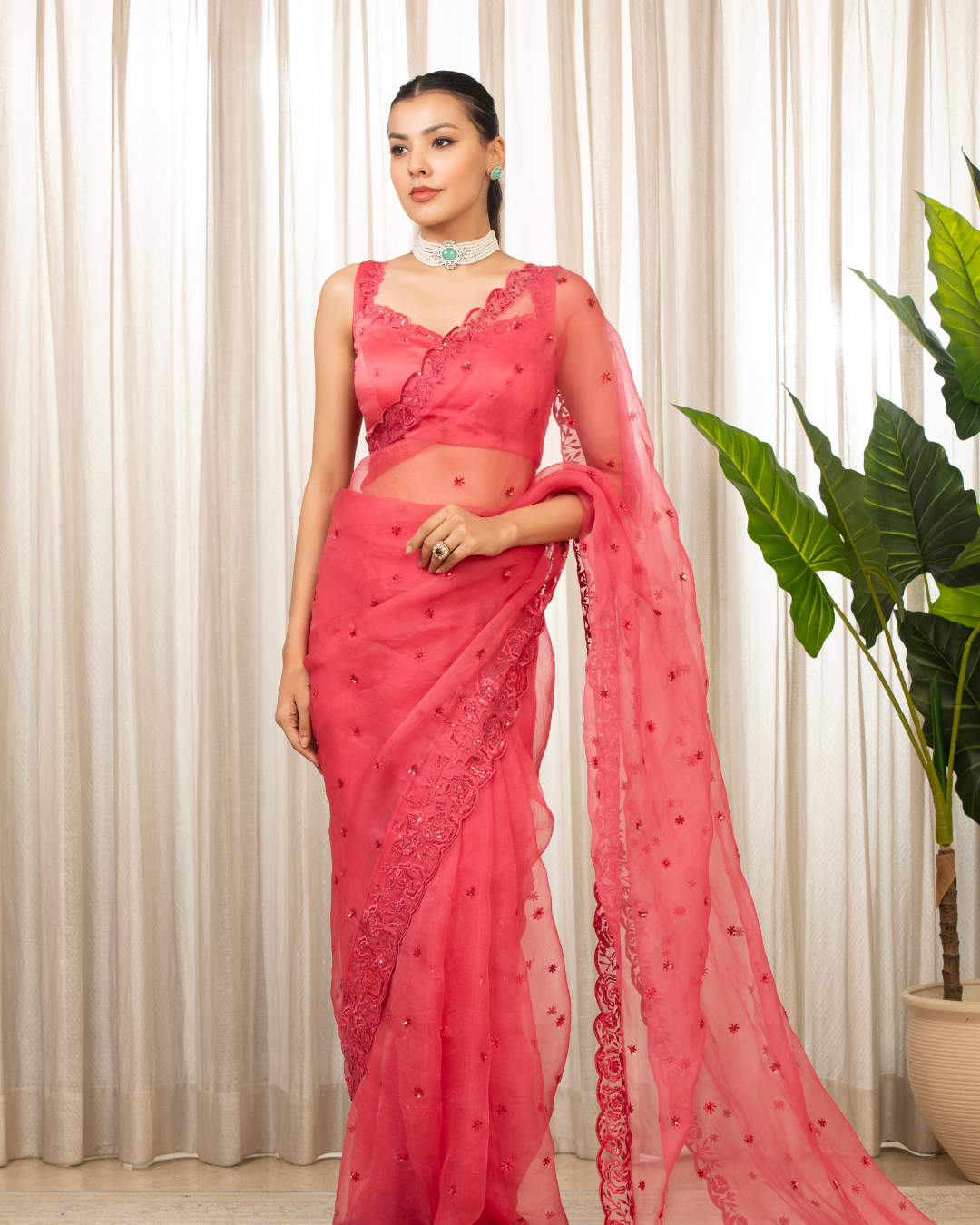 Esha Koul - Pink Nyra Saree Set