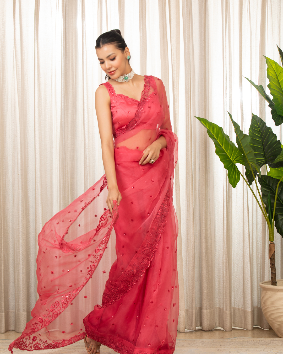 Esha Koul - Pink Nyra Saree Set