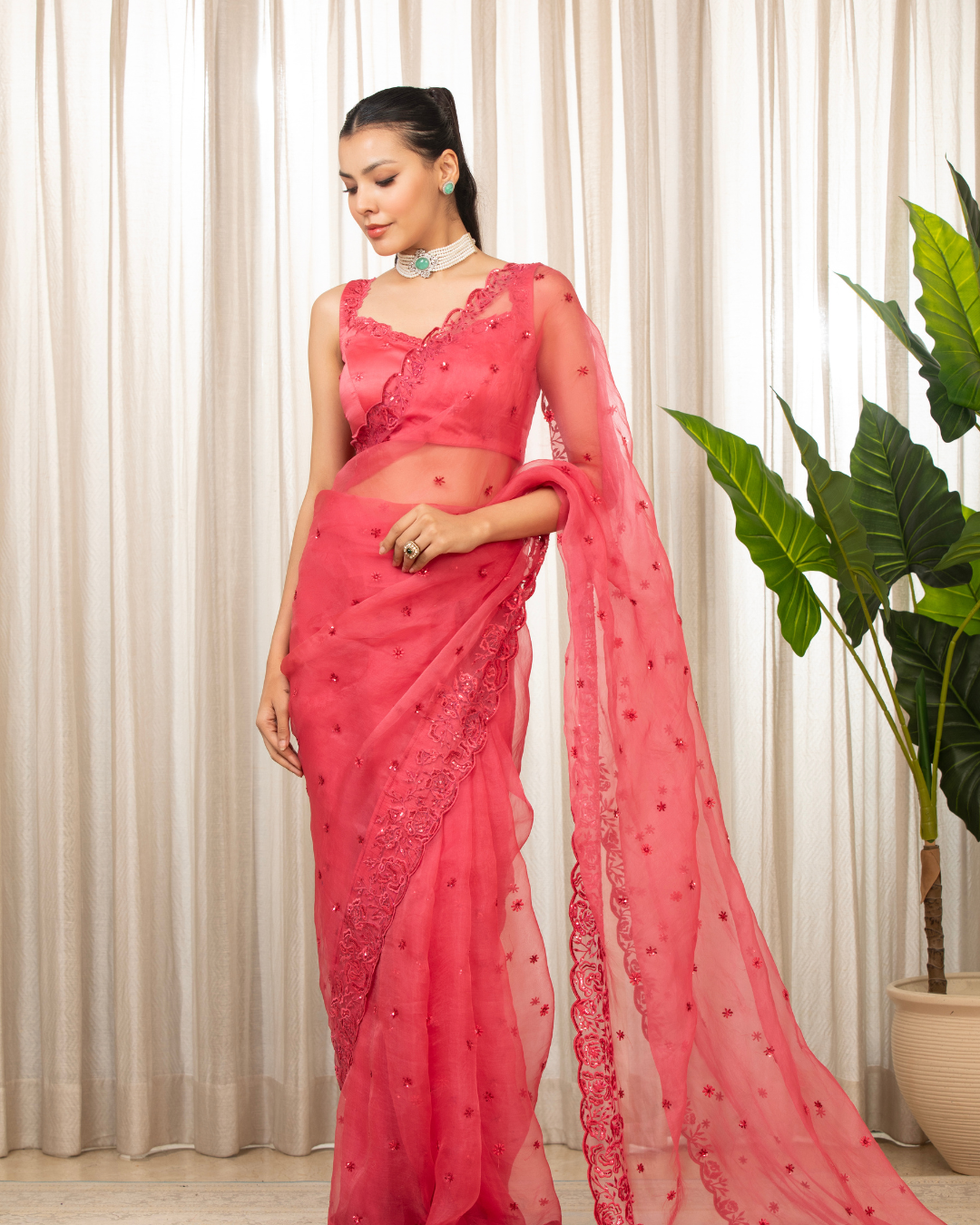 Esha Koul - Pink Nyra Saree Set