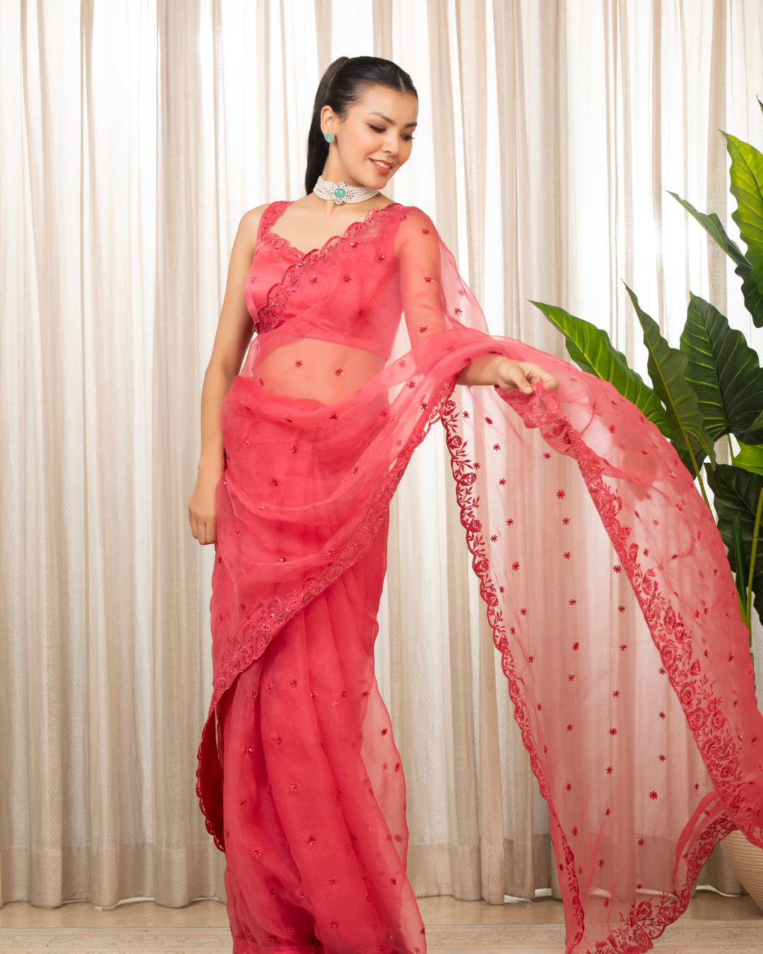 Esha Koul - Pink Nyra Saree Set