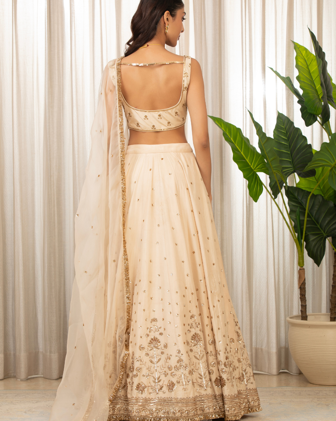 Esha Koul - Cream Lehenga Set