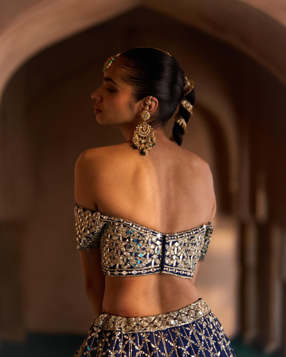 Angad Singh - NEER — Navy Blue Raw Silk Lehenga Set From Zariya