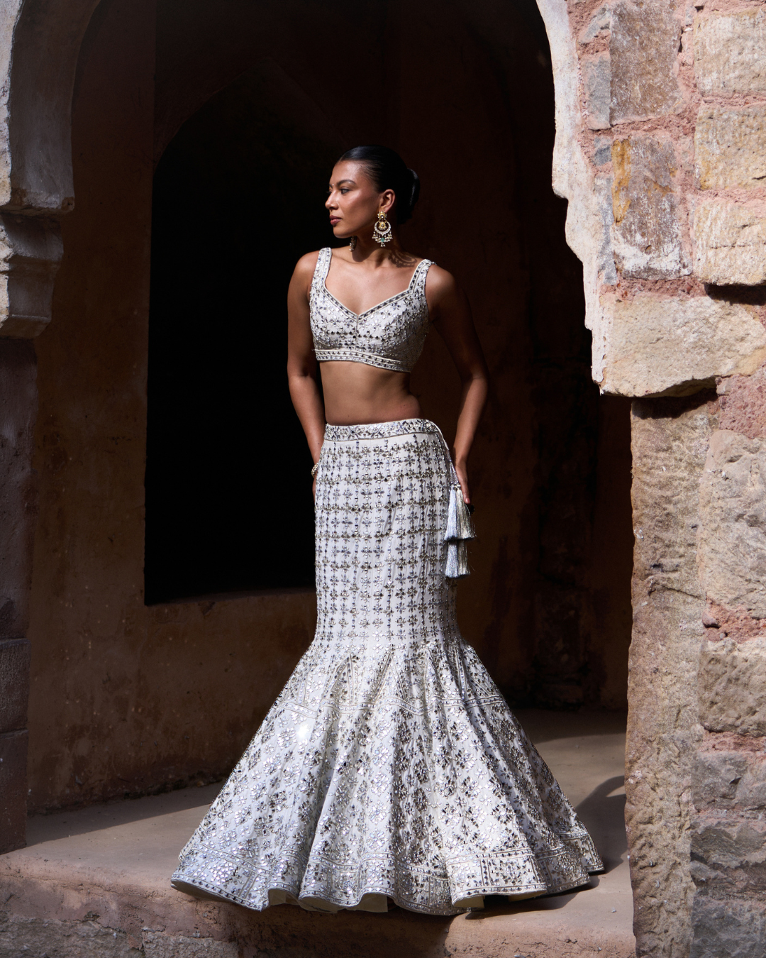 Angad Singh - NIRMAL — Ivory Raw Silk Lehenga Set From Zariya