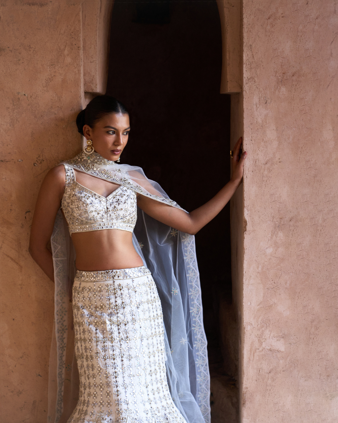 Angad Singh - NIRMAL — Ivory Raw Silk Lehenga Set From Zariya