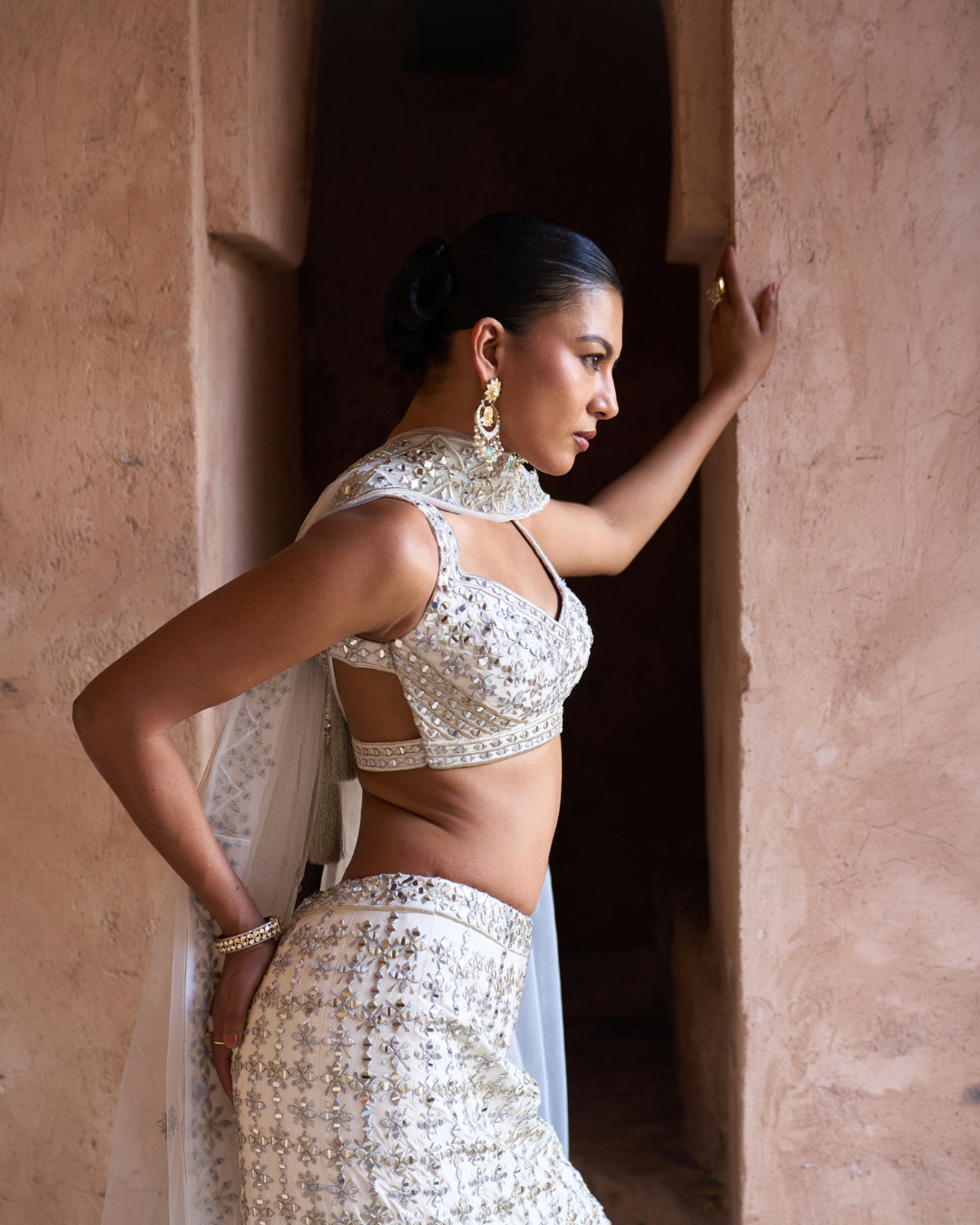 Angad Singh - NIRMAL — Ivory Raw Silk Lehenga Set From Zariya