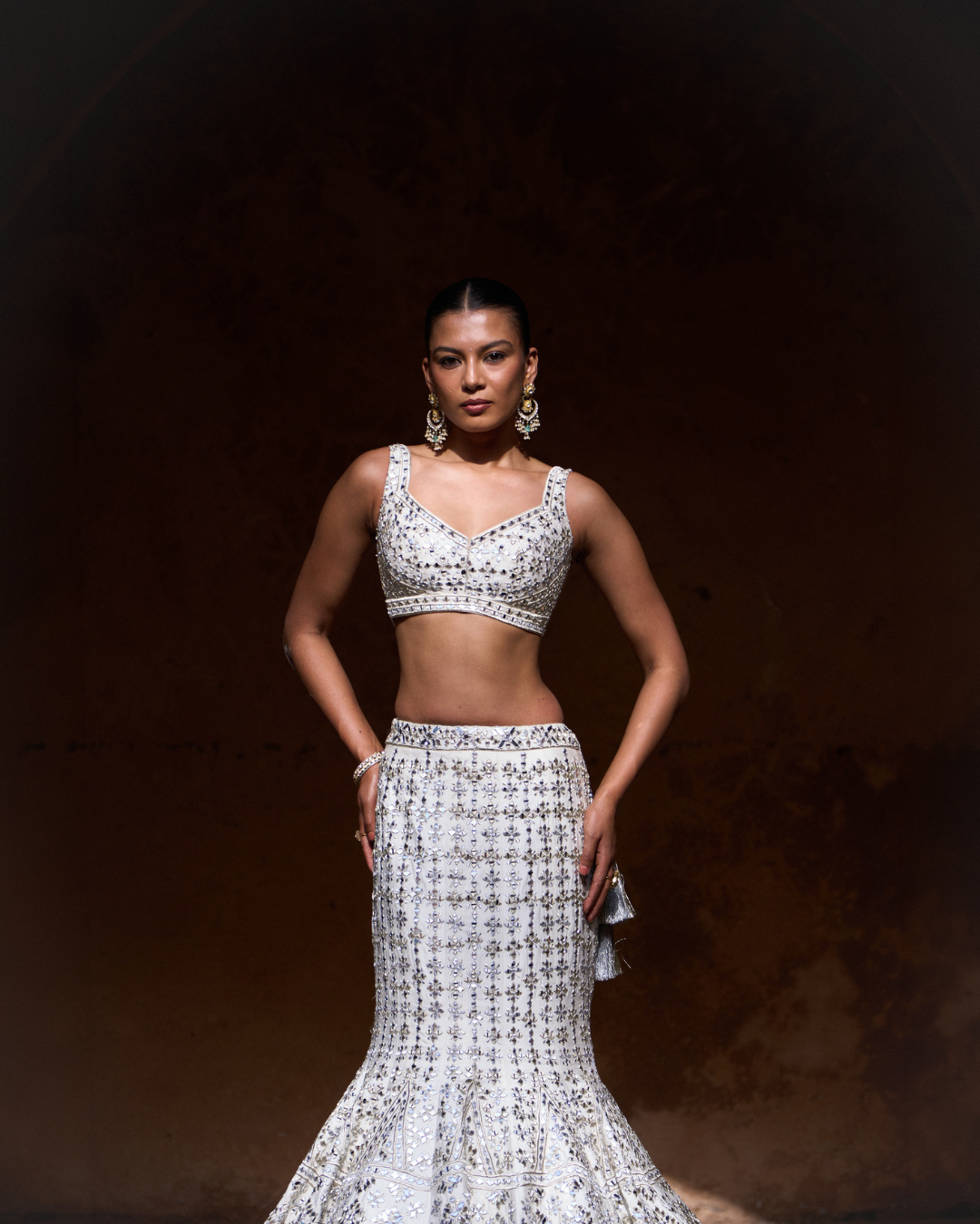 Angad Singh - NIRMAL — Ivory Raw Silk Lehenga Set From Zariya