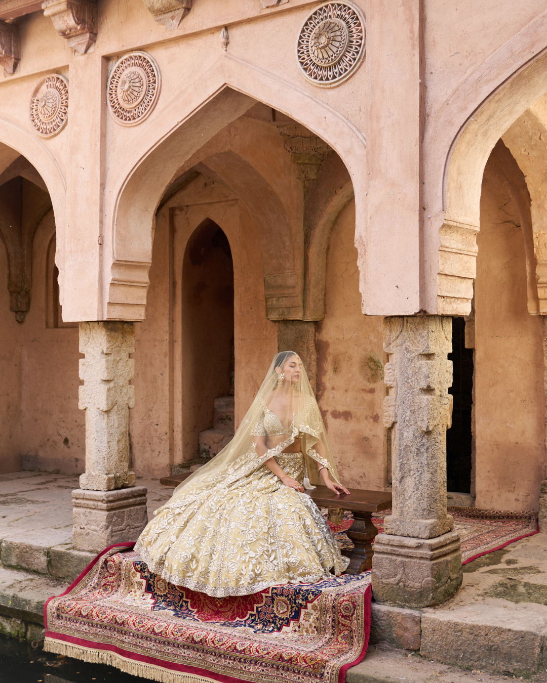 Angad Singh - BASANT —  Golden Beige Net Lehenga Set From Zariya