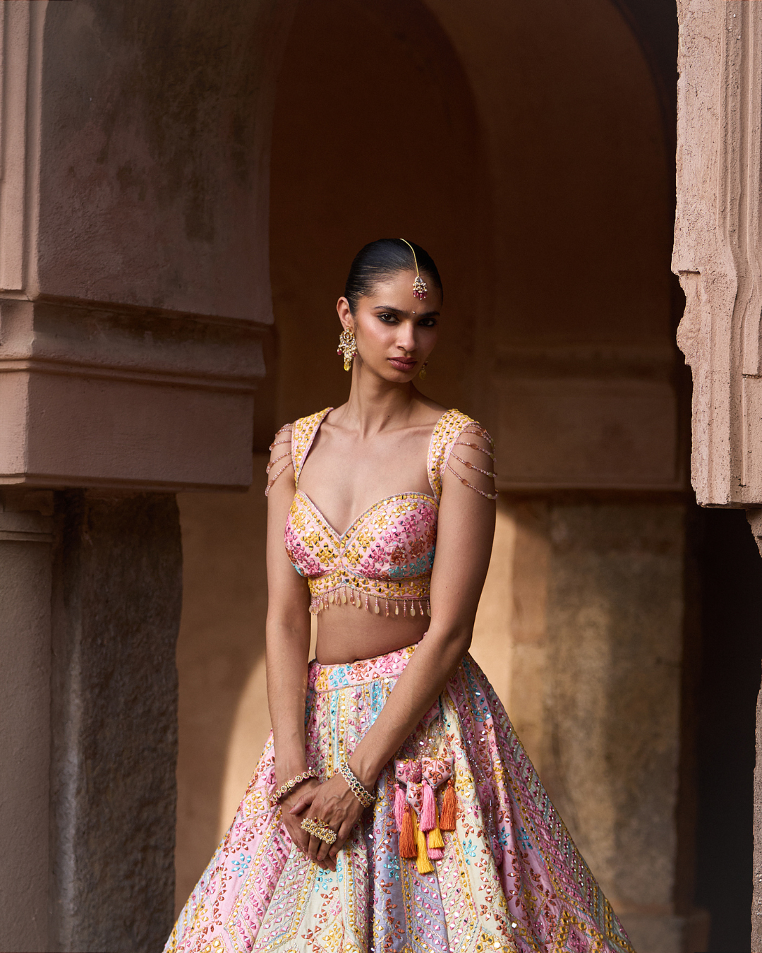 Angad Singh - SAVERA — Multi Raw Silk Lehenga Set From Zariya