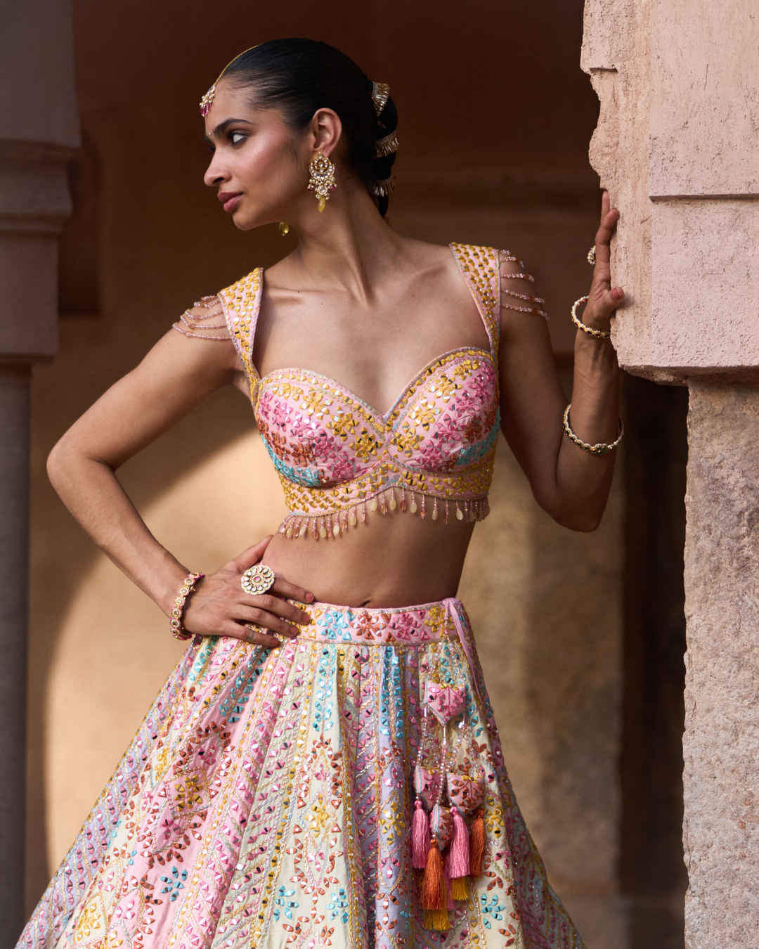 Angad Singh - SAVERA — Multi Raw Silk Lehenga Set From Zariya
