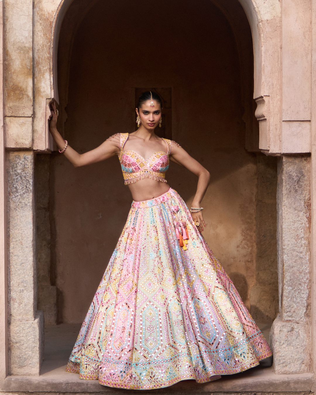 Angad Singh - SAVERA — Multi Raw Silk Lehenga Set From Zariya