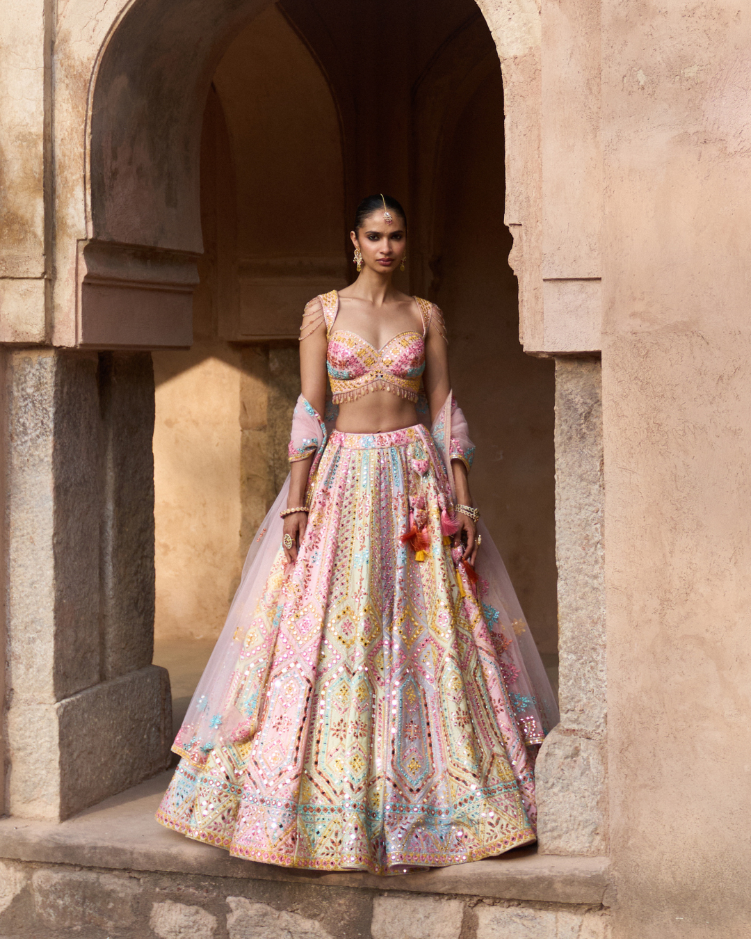 Angad Singh - SAVERA — Multi Raw Silk Lehenga Set From Zariya