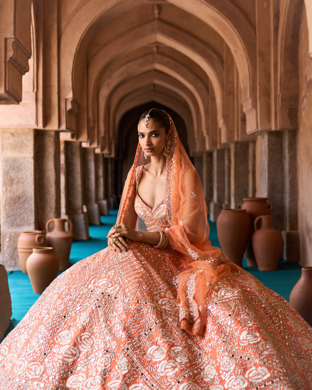 Angad Singh - SURAJ — Orange Raw Silk Lehenga Set From Zariya
