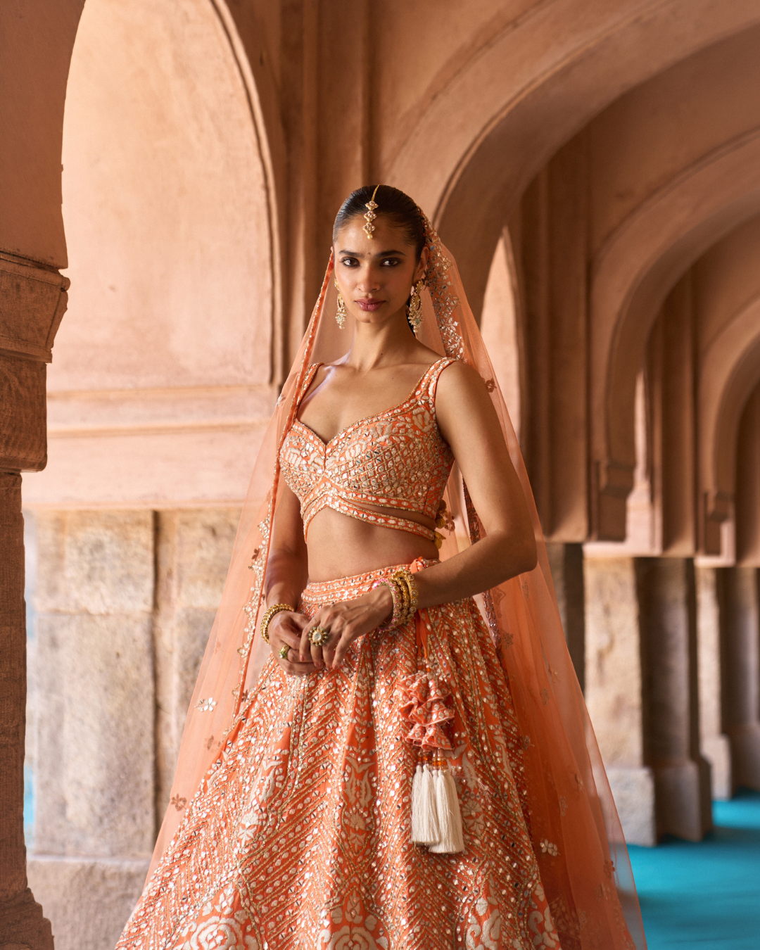 Angad Singh - SURAJ — Orange Raw Silk Lehenga Set From Zariya