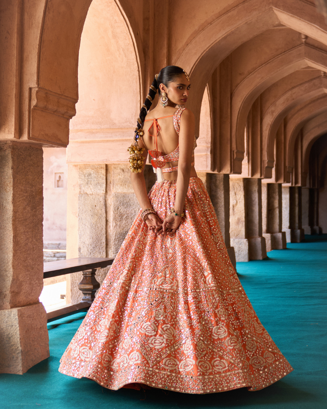 Angad Singh - SURAJ — Orange Raw Silk Lehenga Set From Zariya