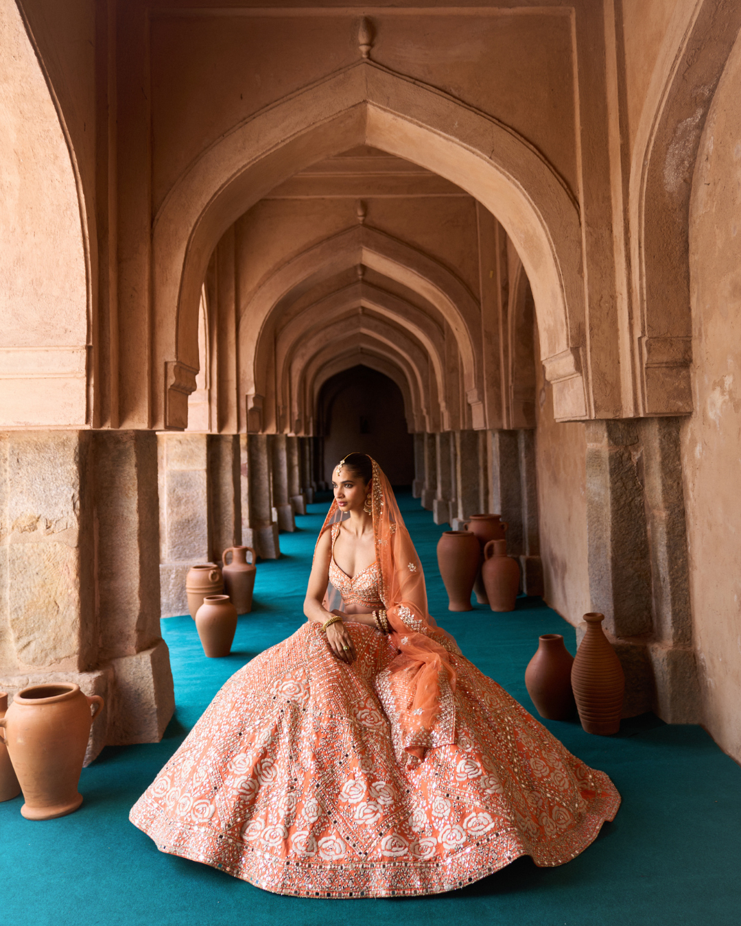 Angad Singh - SURAJ — Orange Raw Silk Lehenga Set From Zariya
