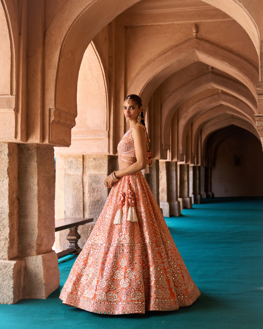 Angad Singh - SURAJ — Orange Raw Silk Lehenga Set From Zariya