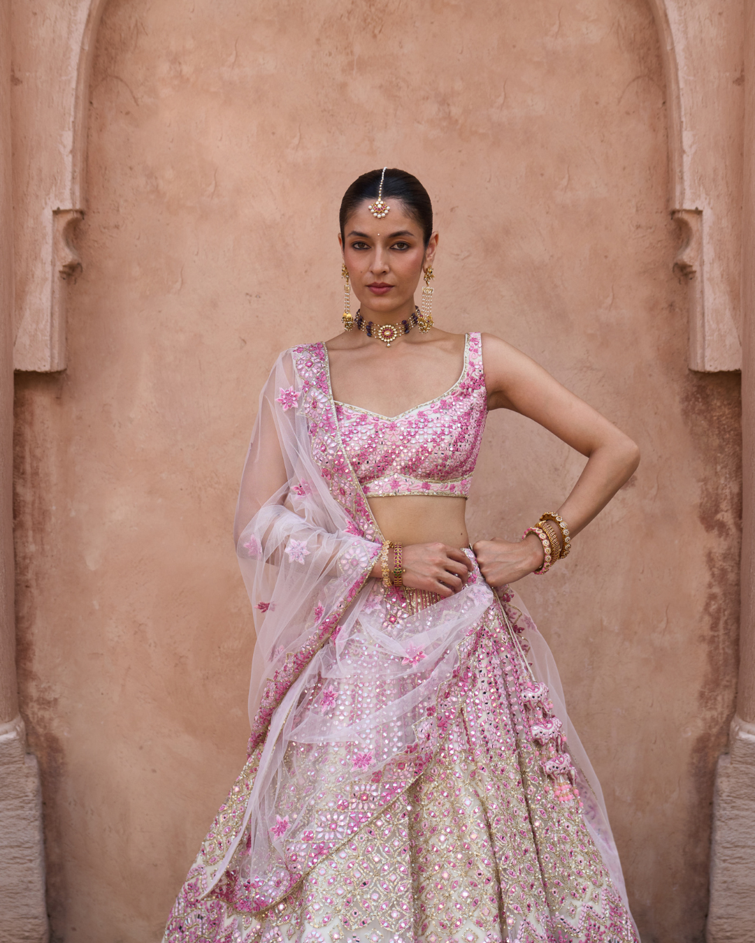 Angad Singh - GULAAB — Ivory Net Lehenga Set From Zariya