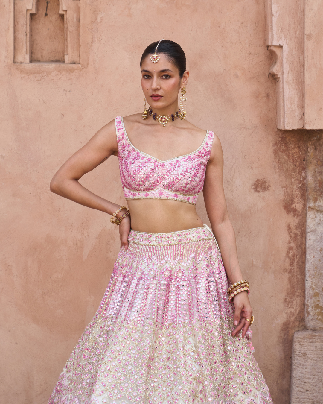 Angad Singh - GULAAB — Ivory Net Lehenga Set From Zariya