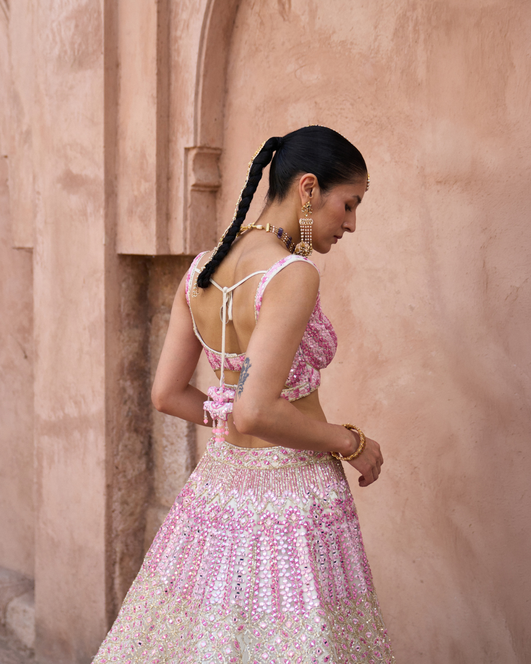 Angad Singh - GULAAB — Ivory Net Lehenga Set From Zariya