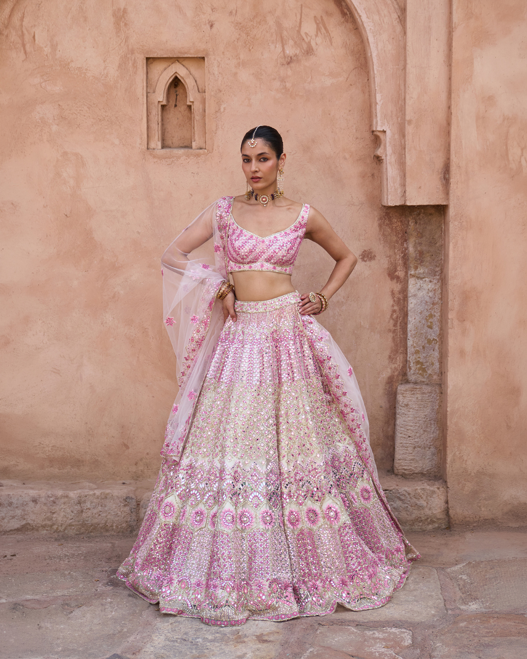 Angad Singh - GULAAB — Ivory Net Lehenga Set From Zariya