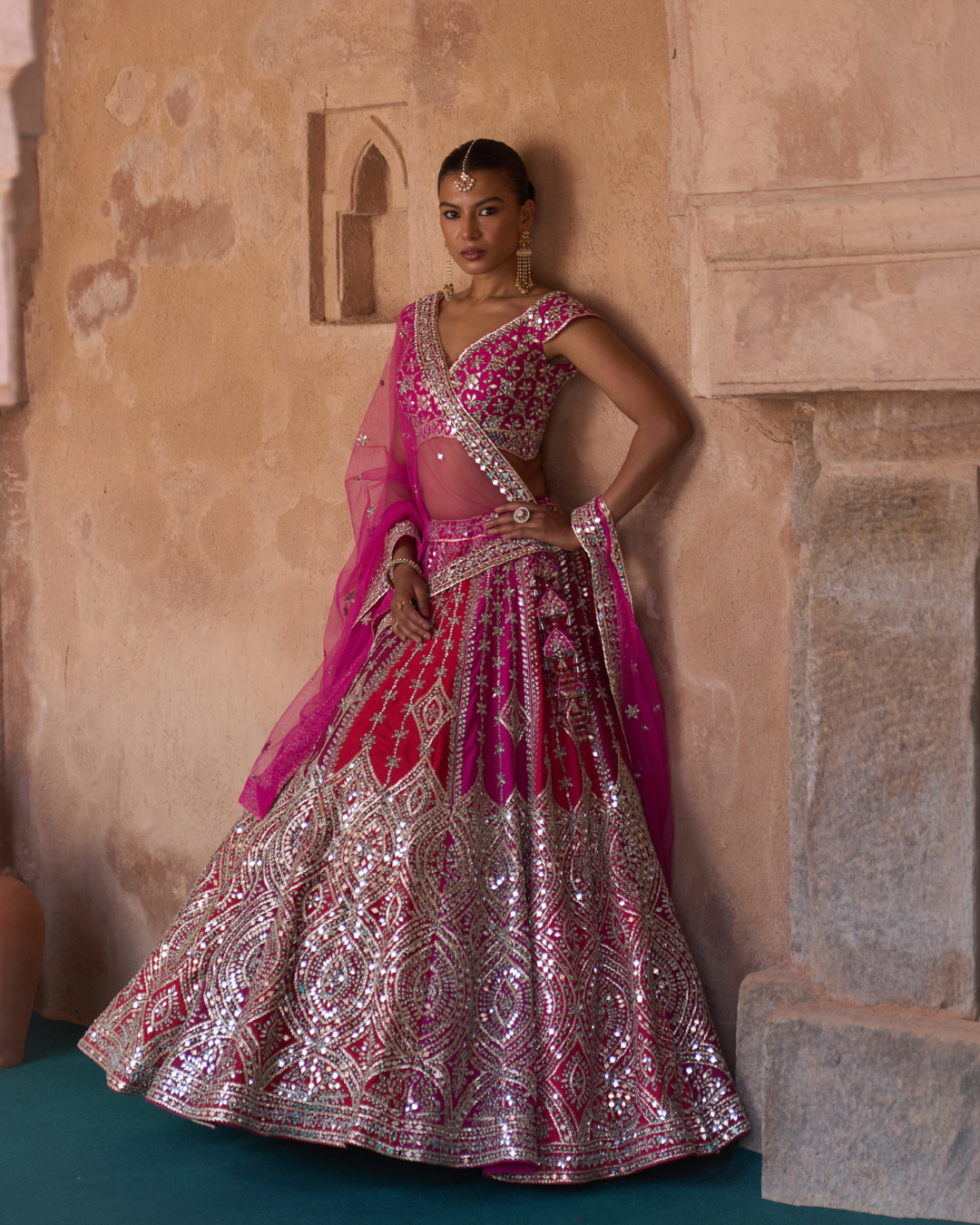 Angad Singh - AGNI — Multicolored Raw Silk Lehenga Set From Zariya