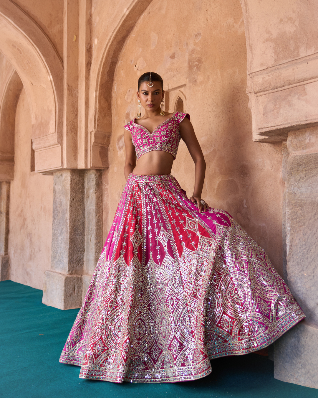 Angad Singh - AGNI — Multicolored Raw Silk Lehenga Set From Zariya