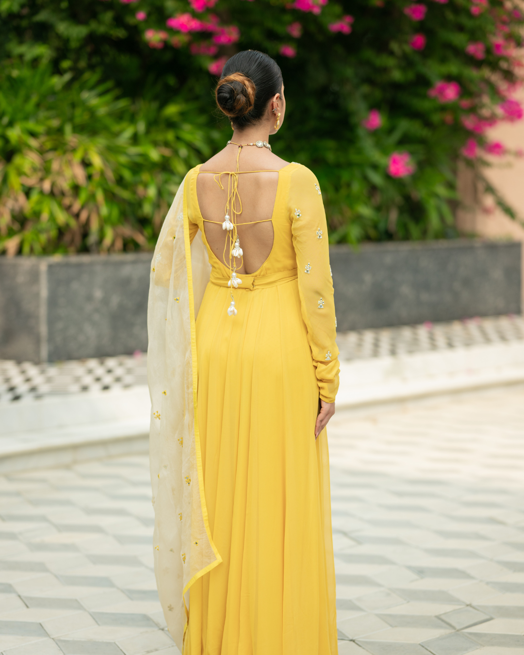 Esha Koul - Yellow Anarkali Set From Mirror