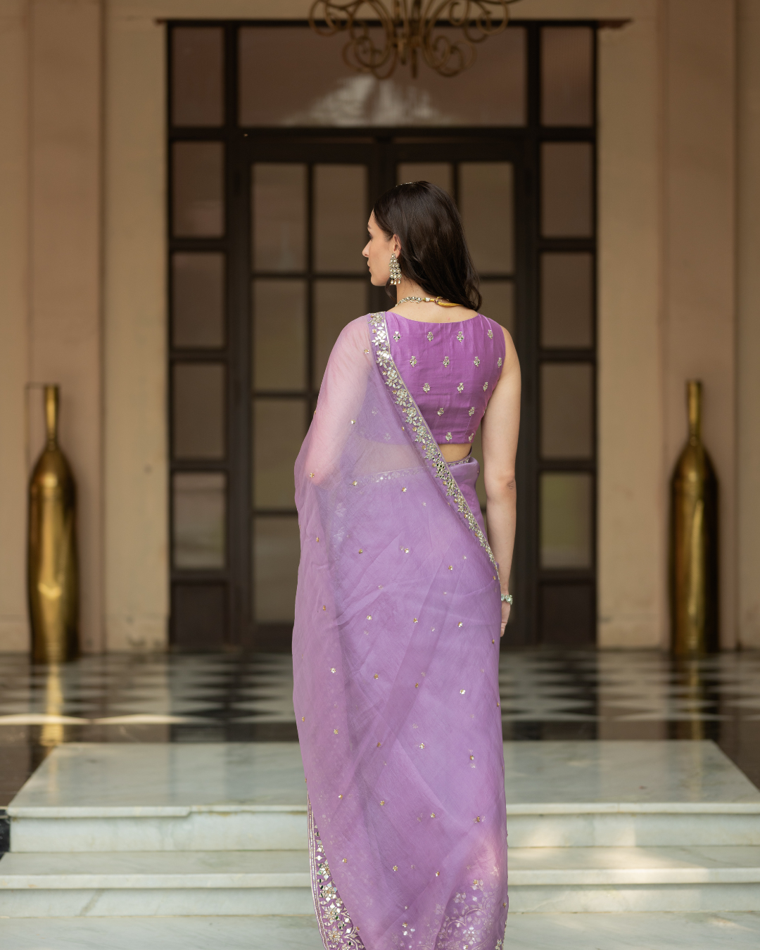 Esha Koul - Lavender Saree From Mirror