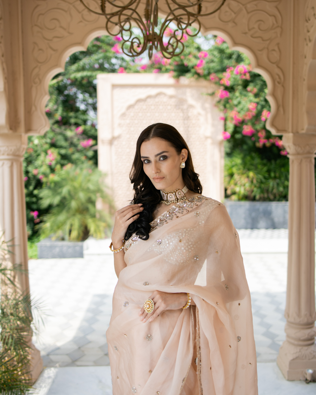 Esha Koul - Blush Pink Saree From Mirror