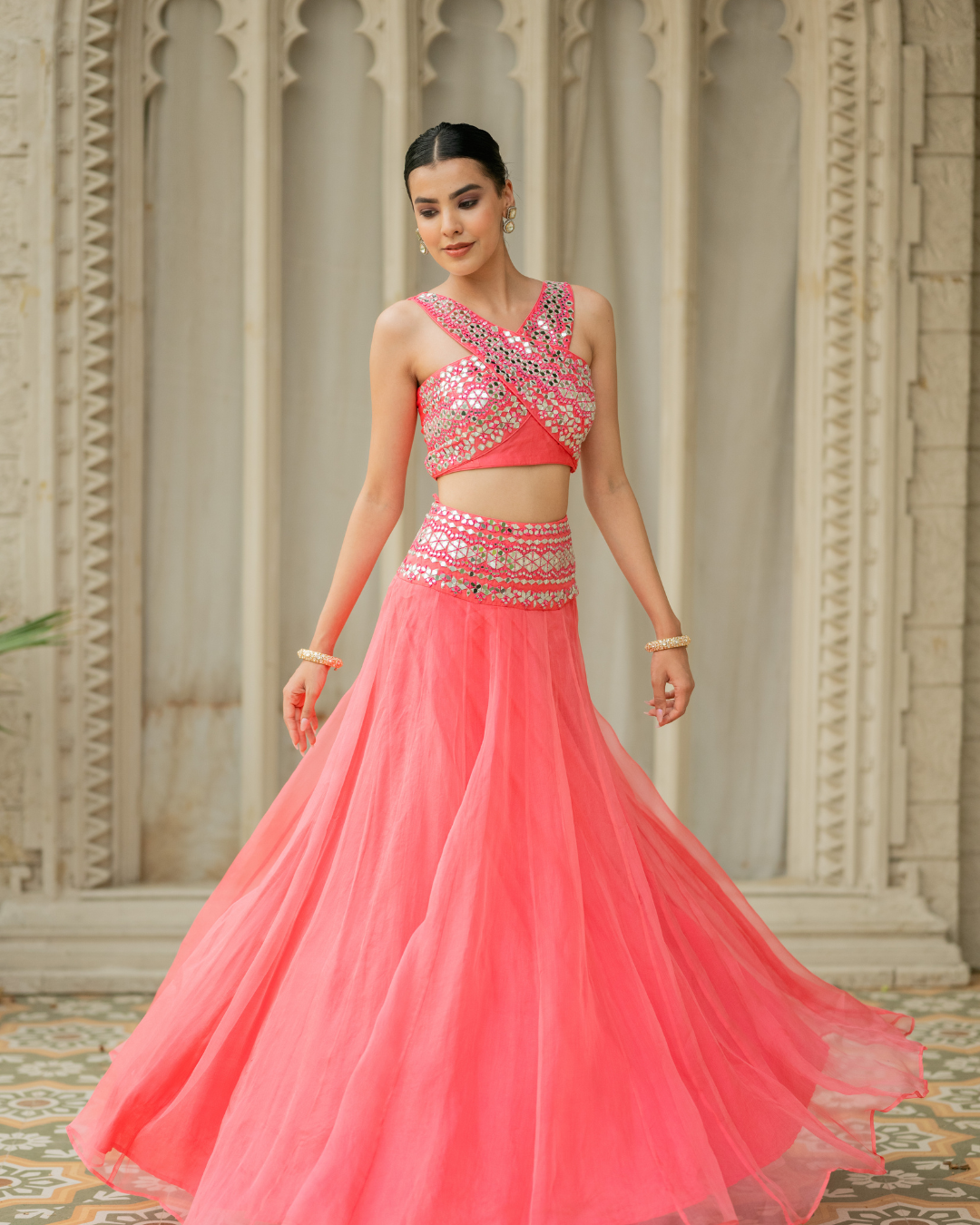 Esha Koul - Pink Skirt Set From Mirror