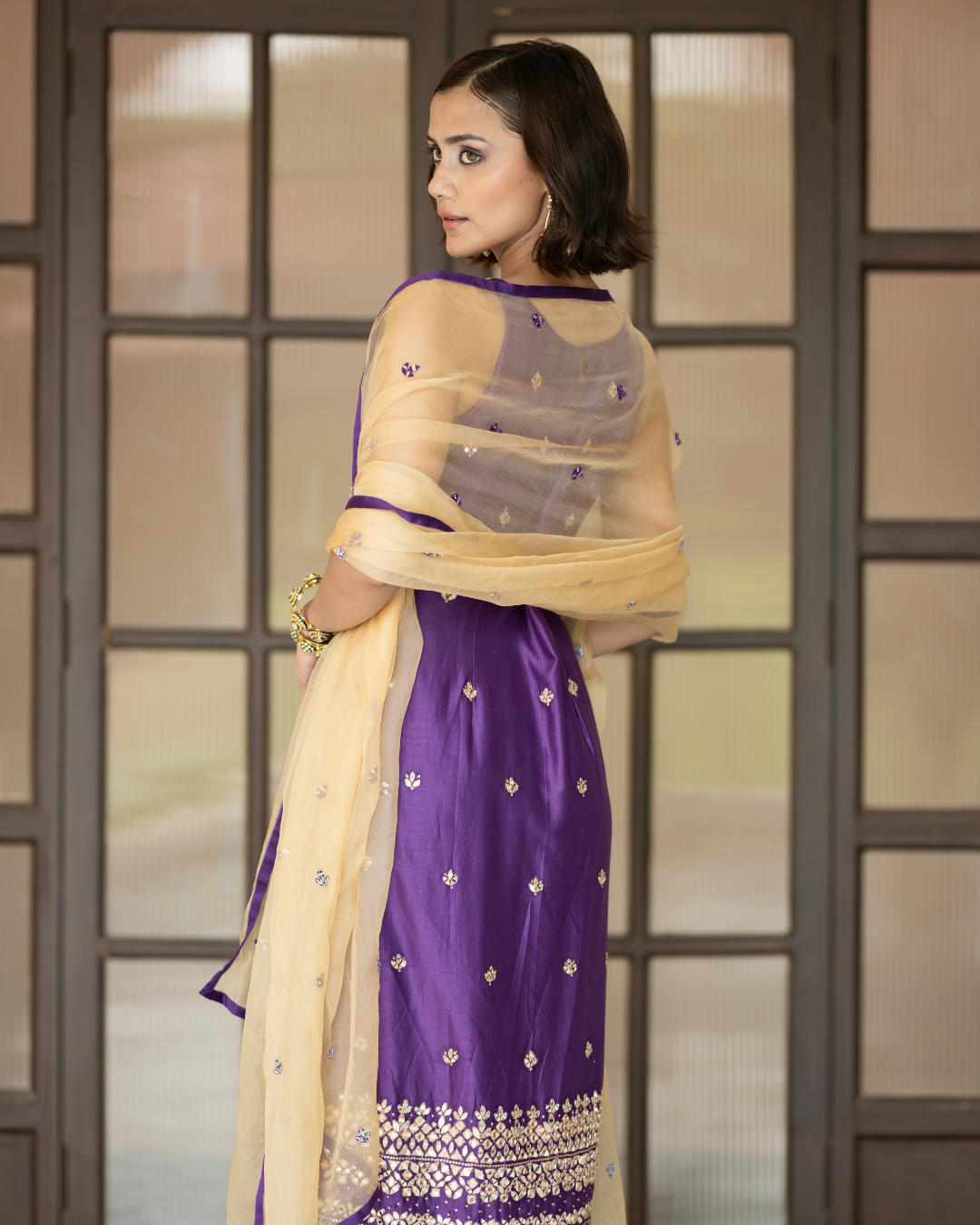 Esha Koul - Purple Chudidar Set From Mirror